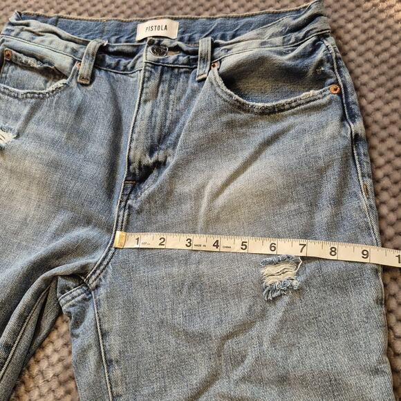 PISTOLA Presley High Rise Jeans 27 Blue Virginia Beach 90s Vintage Distressed - Picture 7 of 12
